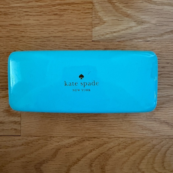 Kate Spade Eyeglass Case Clam Shell Hinged Turquoise Blue Green - Picture 1 of 8